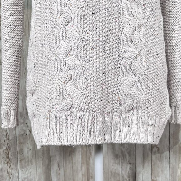 Women's Old Navy Long Sleeve Sweater | Cream | Cowl Neck | Small | Cable Knit - Picture 8 of 16
